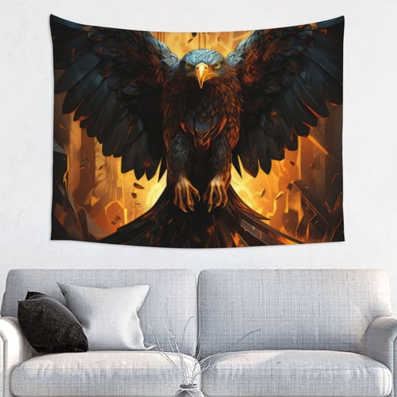Kdxio Cool Black Eagle Wall Hanging Tapestries Banner For Bedroom College Dorm Home Living Room Party Decor 29X37 In