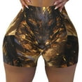 thumbnail image 1 of Kdxio Cool Black Gold Dragon Print Workout Shorts for Women Seamless Soft Smooth Gym Yoga Scrunch Active Shorts, 1 of 5