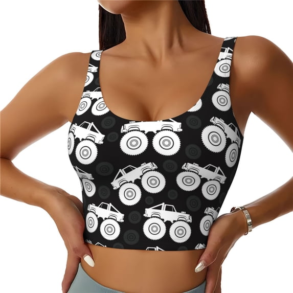 Kdxio Cool Car Print Workout Crop Tank Top for Women Racerback Yoga Tank Tops Athletic Sports Shirts Exercise Undershirts
