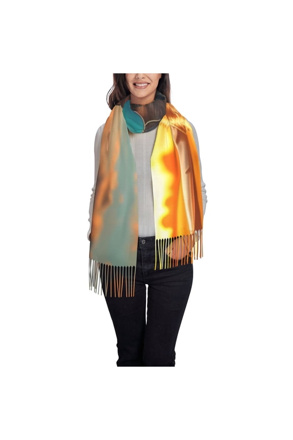 Cool Cat Driving Sunset Women's Scarf Womens Winter Scarf, Fashion Scarfs for Women, Shawls and Wraps, Long Blanket Scarf