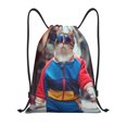 thumbnail image 1 of Kdxio Cool Cat In Sunglasses Print Drawstring Backpack Bag,Waterproof Draw String Back Sack, Gym Drawstring Bags Swim Bag For Unisex, 1 of 5