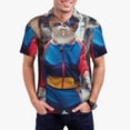 thumbnail image 1 of Kdxio Cool Cat In Sunglasses Print Men's Short Sleeve Polo Shirt,Midweight Men's Shirt-Large, 1 of 5