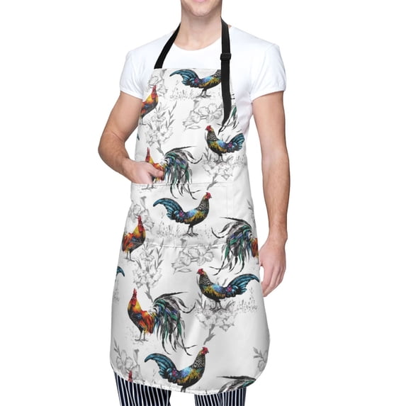 Kdxio Cool Chicken Apron with Pockets Adjustable Kitchen Aprons for Men Women Waterproof Aprons for Cooking,Drawing,Crafting, Baking Household Cleaning