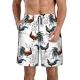 thumbnail image 1 of Kdxio Cool Chicken Pattern Mens Casual Shorts - Drawstring Summer Beach Sports Shorts for Men, 1 of 9