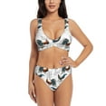 thumbnail image 1 of Kdxio Cool Chicken Print Women's 2 Piece High Waisted Wrap Spaghetti Strap Summer Swimsuit Bikini Set-Small, 1 of 7