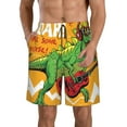 thumbnail image 1 of Kdxio Cool Dinosaur Playing Guitar Pattern Mens Casual Shorts - Drawstring Summer Beach Sports Shorts for Men, 1 of 1