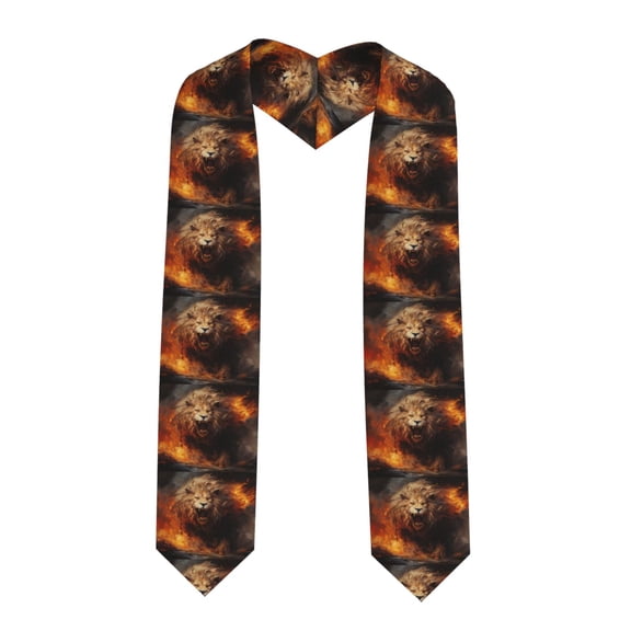 Kdxio Cool Fire Lion Graduation Stole Class, Graduation Sash, Unisex Adult 36" Academic Commencements-Sharp Corner
