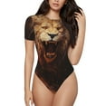 thumbnail image 1 of Kdxio Cool Fire Lion for Women's Short-Sleeved Onesie Stylish Round Neck Pajamas Bodysuit Jumpsuit Nightwear-X-Large, 1 of 7