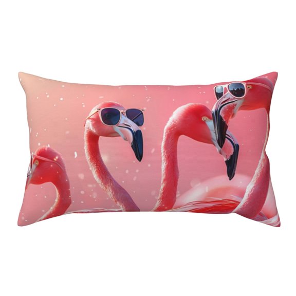 Kdxio Cool Flamingos Sunglasses Scene Pattern Pillowcase with Envelope Closure,20" x 36" Pillow Cases,Gifts for Men or Women-No pillow