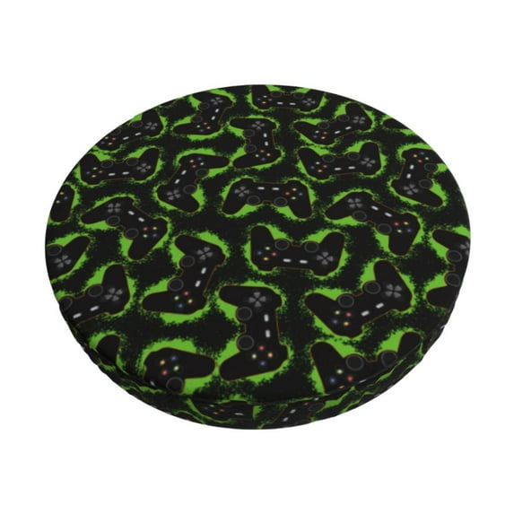 Kdxio Cool Gamepad Print Stool Covers Round,Stretch Round Bar Stool Covers Washable Bar Stool Cushion Slipcover for 12-15 Inch Chair