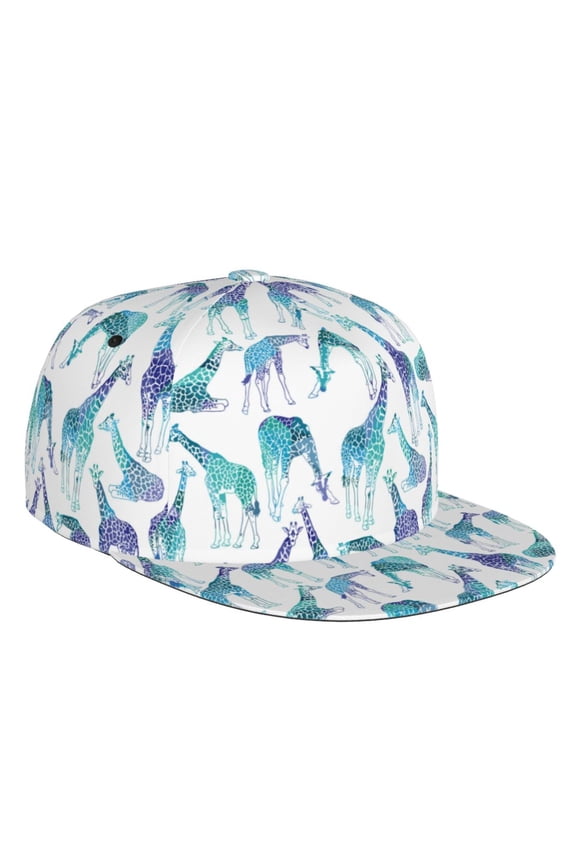 Cool Giraffe Print Snapback Hat for Men Women,Adjustable Baseball Cap