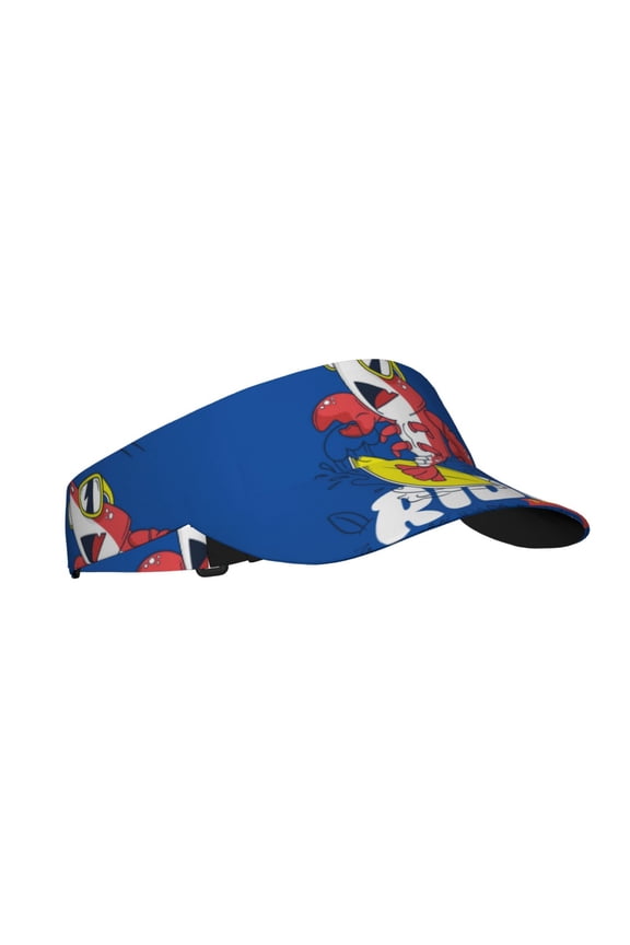 Cool Lobster Surfing Print Sun Visor Hat Golf Visor Adjustable Velcro Outdoor Sports Cap for Men Women