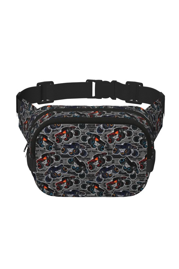 Cool Off-Road Vehicle Crossbody Double Layer Waist Bag Belt Bag for Unisex Fanny Pack Fashion Waist Packs for Hiking Running Shopping Traveling
