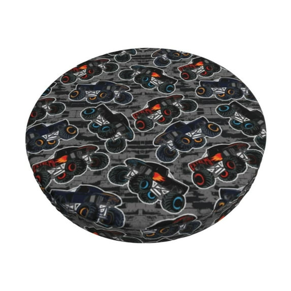 Kdxio Cool Off-Road Vehicle Print Stool Covers Round,Stretch Round Bar Stool Covers Washable Bar Stool Cushion Slipcover for 12-15 Inch Chair
