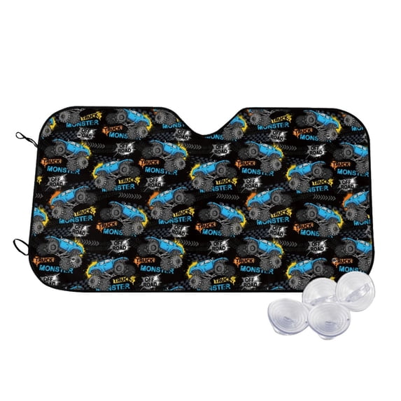 Kdxio Cool Off-Road Vehicle Print Windshield Sun Shade,UV Rays and Sun Heat Protection,Sunshade for Car Windshield,Car Shade Front Windshield -