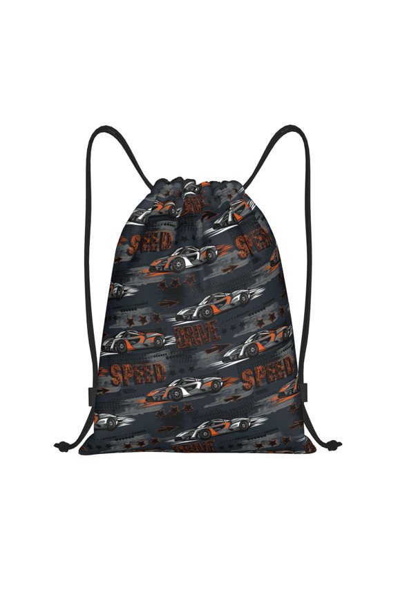 Cool Sports Car Print Drawstring Backpack Bag,Waterproof Draw String Back Sack, Gym Drawstring Bags Swim Bag For Unisex