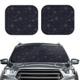 thumbnail image 1 of Kdxio Copper-Gold Gloss Outline Chrysanthemum Print 2-Piece Sun Shade Front Windshield - Foldable Car Front Window Sunshades for Most Sedans SUV Truck, 1 of 6