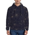 thumbnail image 1 of Kdxio Copper-Gold Gloss Outline Chrysanthemum Print Mens Casual Hooded Collar Drawstring Hoodies Pullover Sweatshirts Casual Long Sleeve Shirts-XX-Large, 1 of 7