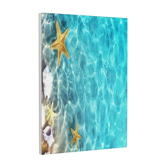 Kdxio Coral And Seashell On The Beach Pattern Canvas Wall Art 12x16 Inches - Waterproof HD Print Solid Wood Frame for Living Room & Bathroom,Vertical