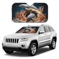 thumbnail image 1 of Kdxio Coral Fish Dolphin Print Windshield Sun Shade, Foldable Sun Blocker for Car,Truck,SUV Automotive Interior Sun Protection,Reflective Shade for Front Windshield(Medium), 1 of 6