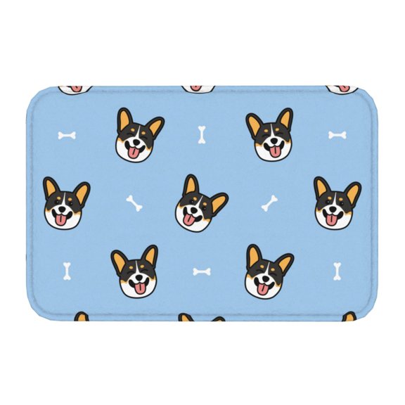 Kdxio Corgi Dog,16" x 24", Non-Slip Front Door Mats,Outdoor Welcome Mat Washable