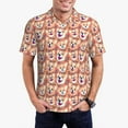 thumbnail image 1 of Kdxio Corgi Head with Floal Print Men's Short Sleeve Polo Shirt,Midweight Men's Shirt, 1 of 6