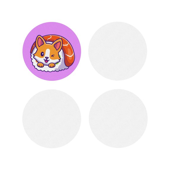 Kdxio Corgi In Sushi Roll Funny Coasters,4 Pcs Leather Coasters,Housewarming Gifts,Protect Furniture From Water Marks Scratch And Damage