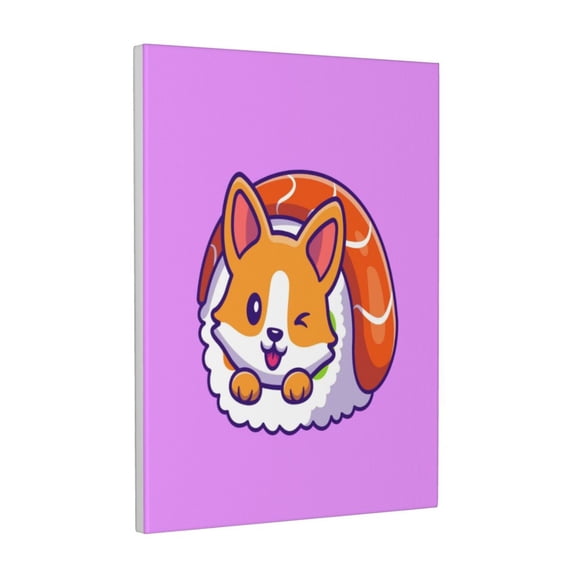 Kdxio Corgi In Sushi Roll Pattern Canvas Wall Art 12x16 Inches - Waterproof HD Print Solid Wood Frame for Living Room & Bathroom,Vertical