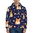 thumbnail image 1 of Kdxio Corgi Lying With Moons And Stars Print Mens Casual Hooded Collar Drawstring Hoodies Pullover Sweatshirts Casual Long Sleeve Shirts-Medium, 1 of 7