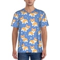 thumbnail image 1 of Kdxio Corgi Mens T-Shirts Baseball Vintage Fashionable Lightweight Casual Crew Neck Slim Fit with Long Sleeves-4X-Large, 1 of 7