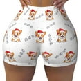 thumbnail image 1 of Kdxio Corgi With Santa Claus Hat Print Workout Shorts for Women Seamless Soft Smooth Gym Yoga Scrunch Active Shorts, 1 of 5