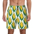 thumbnail image 1 of Kdxio Corn Cob Print Men's Swim Trunks with Compression Liner 7 Inch Inseam Quick Dry Swim Shorts, 1 of 5