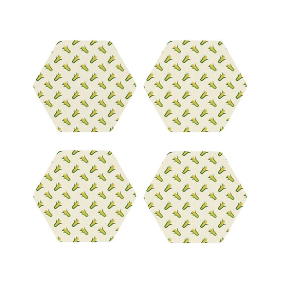 Kdxio Corn Funny Coasters,4 Pcs Leather Coasters,Housewarming Gifts,Protect Furniture from Water Marks Scratch and Damage
