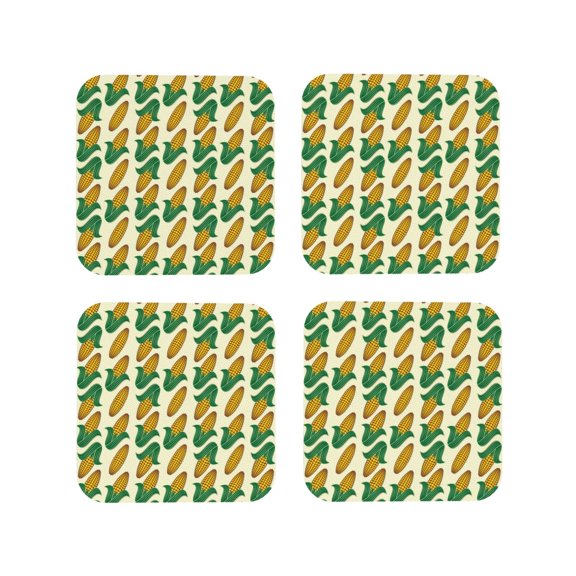 Kdxio Corn Funny Coasters,4 Pcs Leather Coasters,Housewarming Gifts,Protect Furniture from Water Marks Scratch and Damage