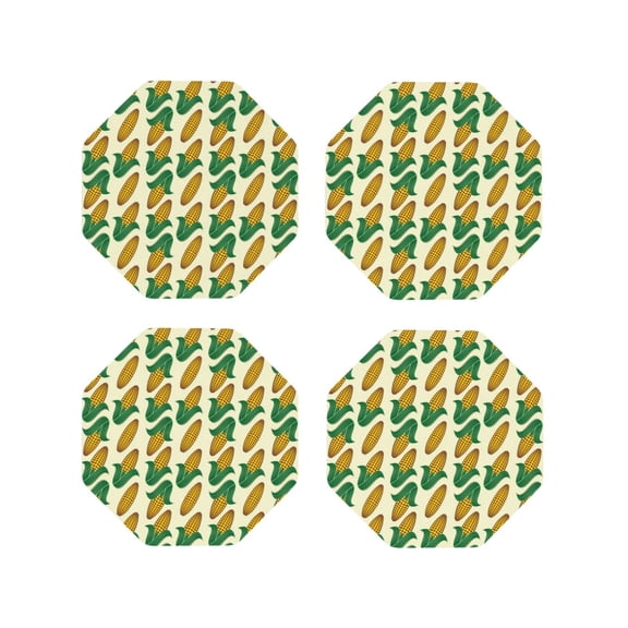 Kdxio Corn Funny Coasters,4 Pcs Leather Coasters,Housewarming Gifts,Protect Furniture from Water Marks Scratch and Damage