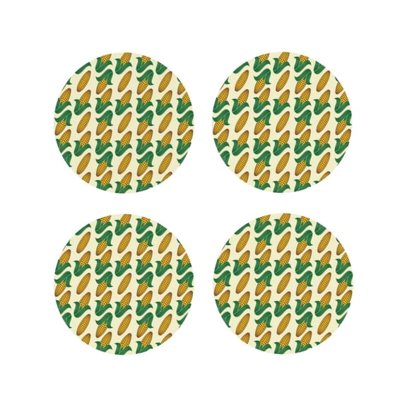 Kdxio Corn Funny Coasters,4 Pcs Leather Coasters,Housewarming Gifts,Protect Furniture from Water Marks Scratch and Damage