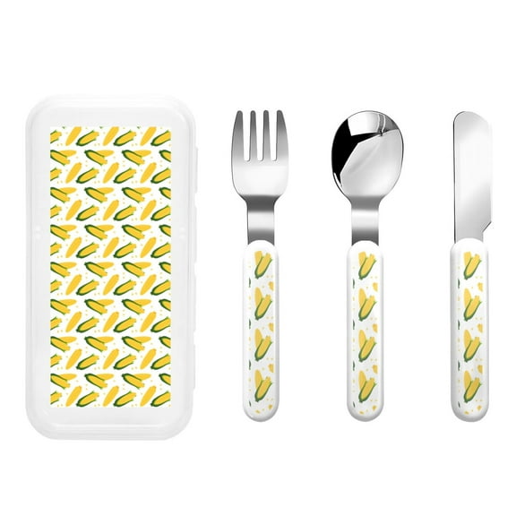 Kdxio Corn On The Cob Toddler Utensils Set - Kids Silverware Set, Set Kids Utensils Set with Case for Preschooler Children