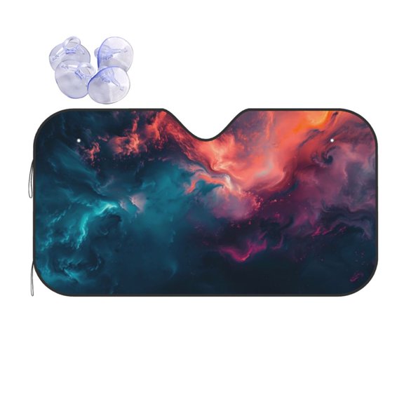 Kdxio Cosmic Paint Swirl Print Front Windshield Sun Shade,Folding Auto Sunshade for Car Truck SUV-Small