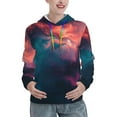 thumbnail image 1 of Kdxio Cosmic Paint Swirl Print Womens Oversized Hoodies Sweatshirts Hooded Pullover Tops Sweaters Casual-Large, 1 of 7