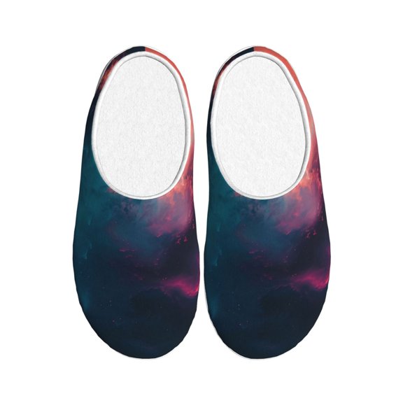 Kdxio Cosmic Paint Swirl Women's Men's Slippers Plush Slip-On House Slipper for Winter Indoor Soft Cushion Non-slip Fluffy Slides Slippers-39/40