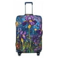 thumbnail image 1 of Kdxio Cosmic Purple Irises Pattern Luggage Cover for Travel,Elastic and Durable,Fits 18-32 Inch,Anti-Scratch Suitcase Protector-No luggage included, 1 of 5