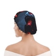 thumbnail image 1 of Kdxio Cosmic Red Sparkle Dice Print Shower Cap for Women,Elastic and Reusable,Double Waterproof Layers Bathing Hat, 1 of 6