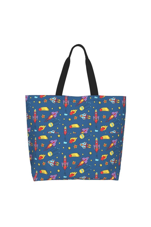 Cosmos Rockets Casual Tote Bags Women Big Capacity Shoulder Bag for Women Travel Shoulder Bags Handbags