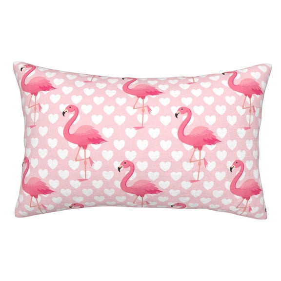 Kdxio Cotton Pillow Cases 14"X20" Pillowcases,Soft And Breathable Bedroom Pillow Cases-Cute Flamingo With Heart