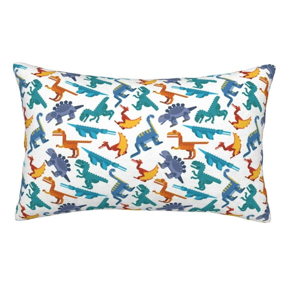 Kdxio Cotton Pillow Cases 14"x20" Pillowcases,Soft and Breathable Bedroom Pillow Cases-Block Dinosaur