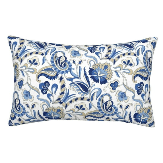 Kdxio Cotton Pillow Cases 14"x20" Pillowcases,Soft and Breathable Bedroom Pillow Cases-Blue Paisley-No Pillow Core