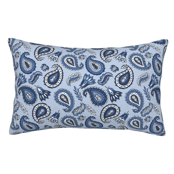 Kdxio Cotton Pillow Cases 14"x20" Pillowcases,Soft and Breathable Bedroom Pillow Cases-Blue Paisley Pattern Vintage-No Pillow Core