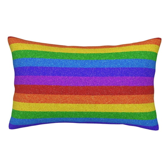 Kdxio Cotton Pillow Cases 14"x20" Pillowcases,Soft and Breathable Bedroom Pillow Cases-Colorful Glitter Rainbow