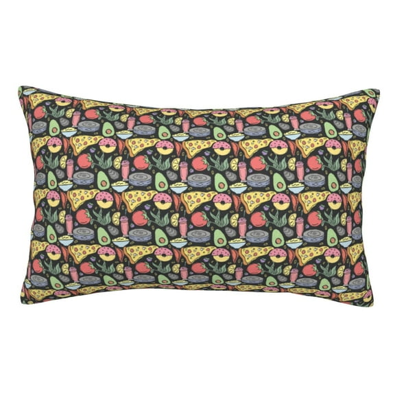 Kdxio Cotton Pillow Cases 14"x20" Pillowcases,Soft and Breathable Bedroom Pillow Cases-Doodle Food-No Pillow Core