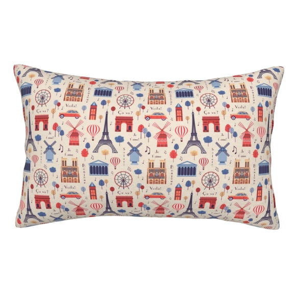 Kdxio Cotton Pillow Cases 14"x20" Pillowcases,Soft and Breathable Bedroom Pillow Cases-Paris-No Pillow Core